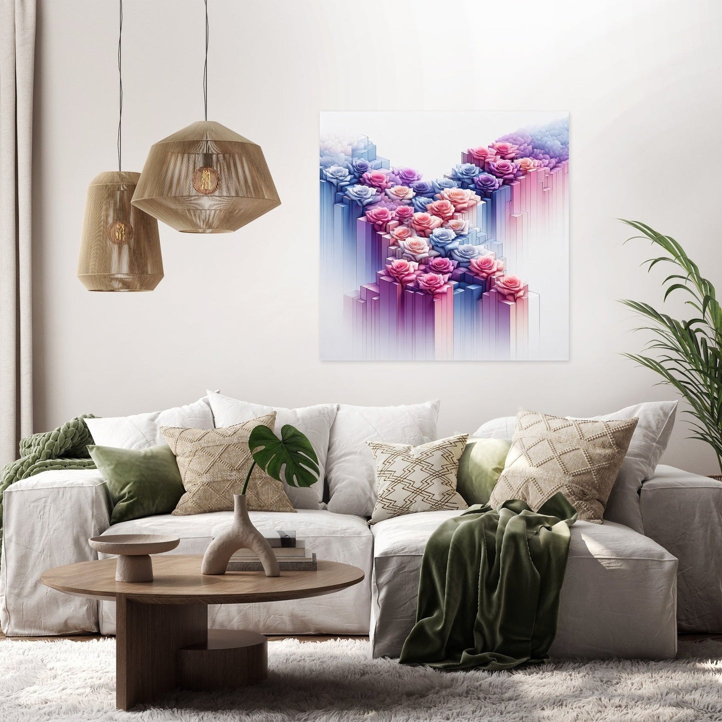Modernism Rose Cascade Canvas
