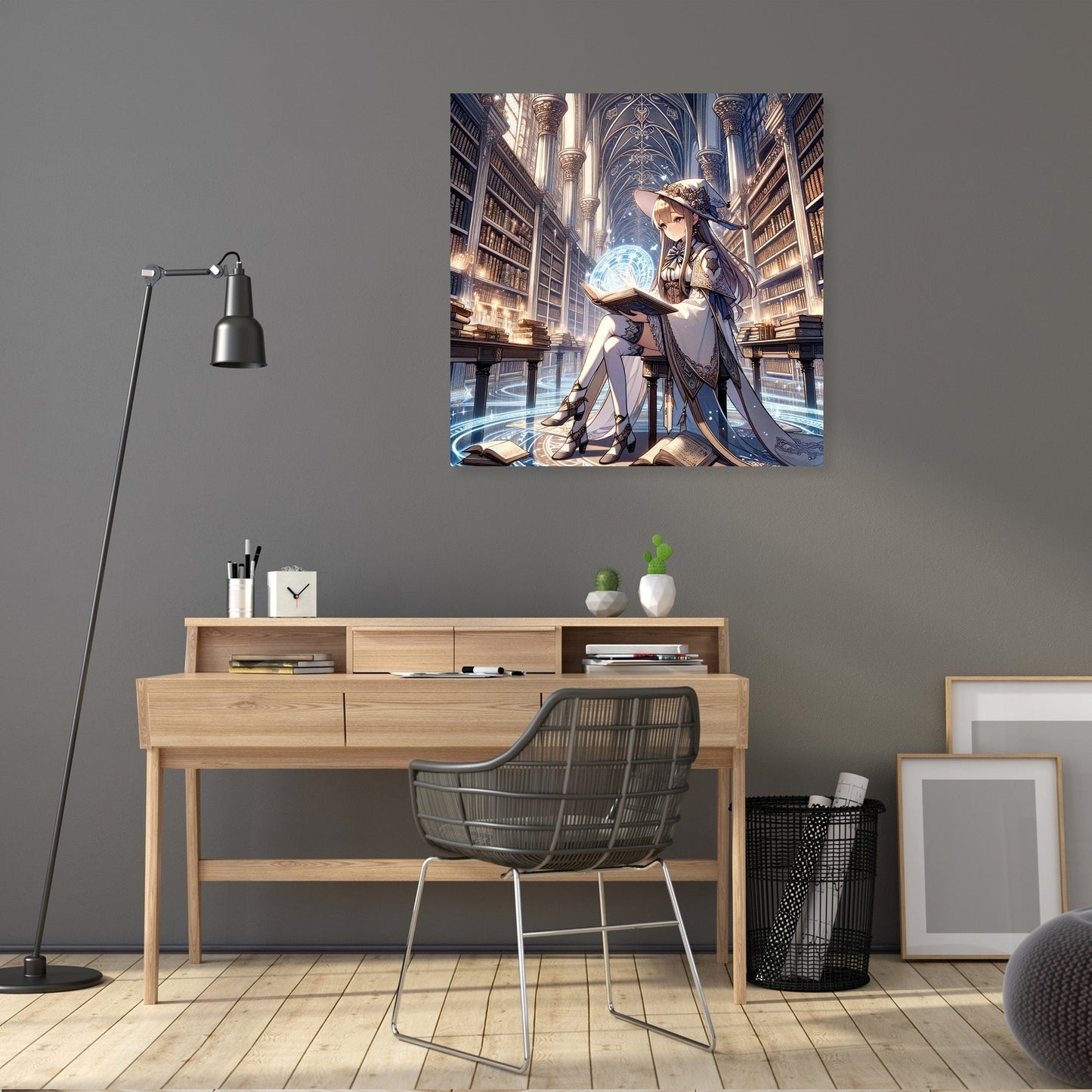 Mystical Library Guardian Canvas