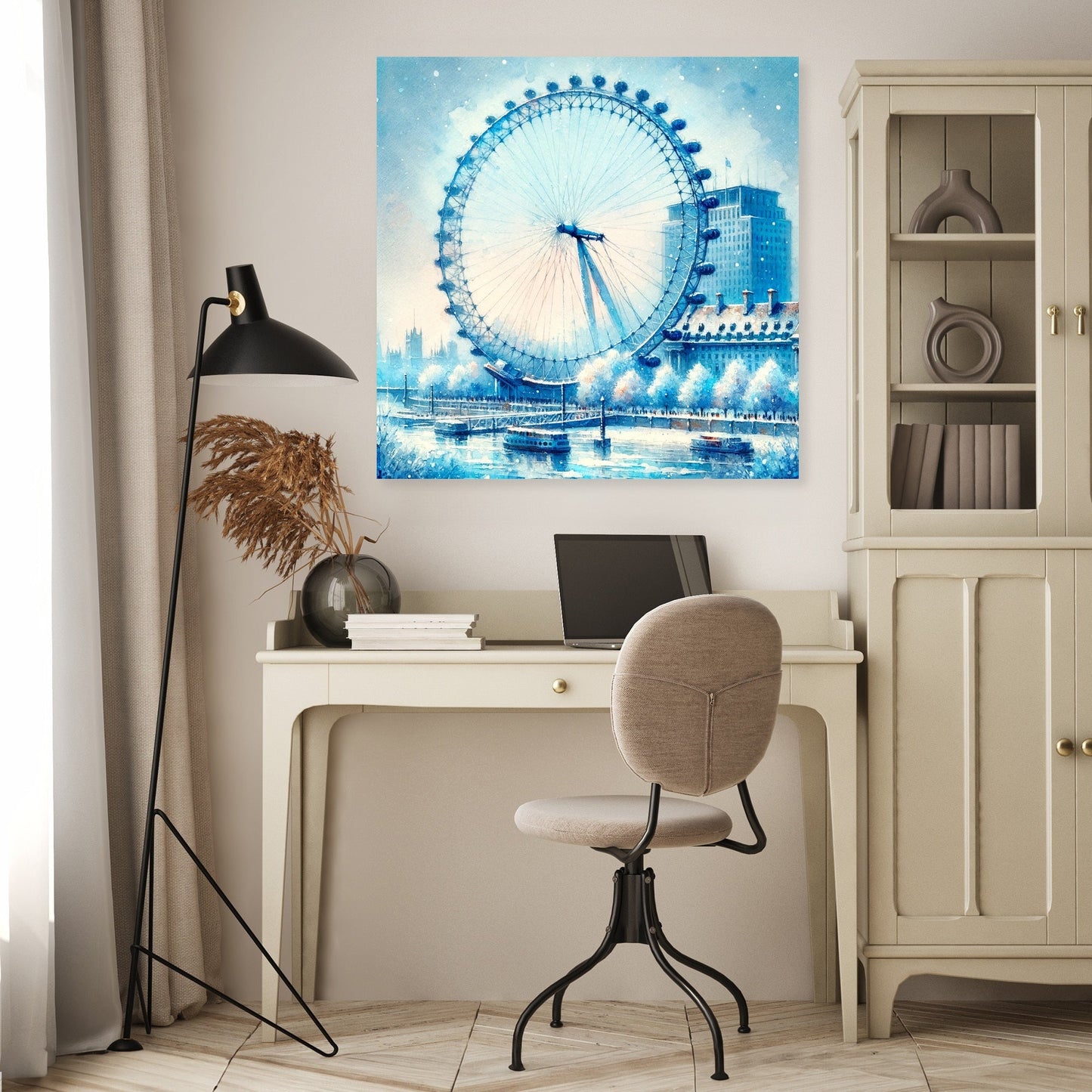 Winter's Gaze London Eye Canvas