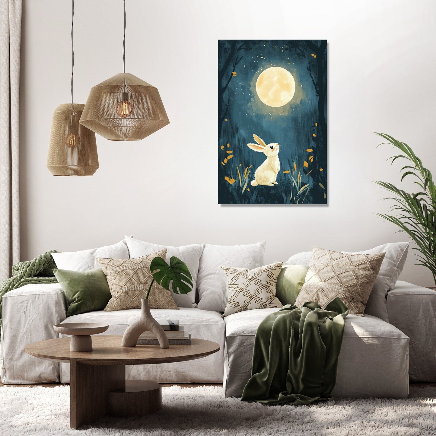 Moonlit Rabbit Canvas
