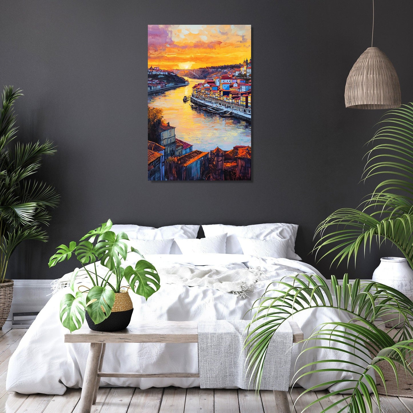 Porto Sunset Reflections Canvas