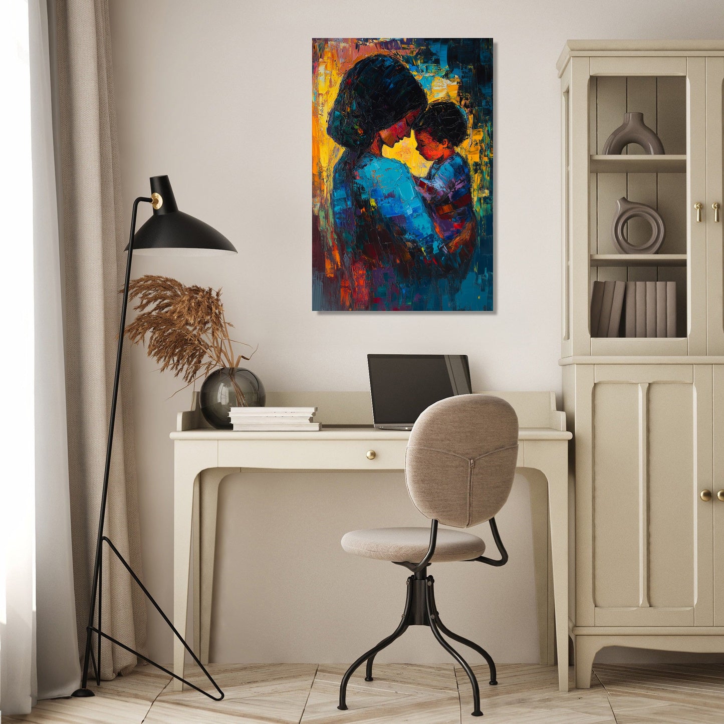 Mother and Child Vibrant Canvas