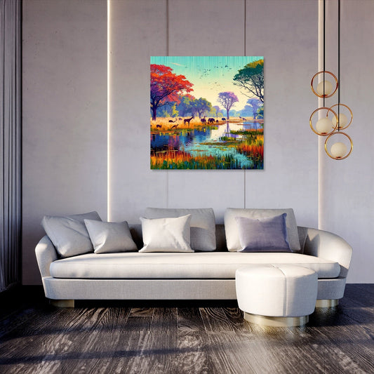 Okavango Delta Wildlife Canvas