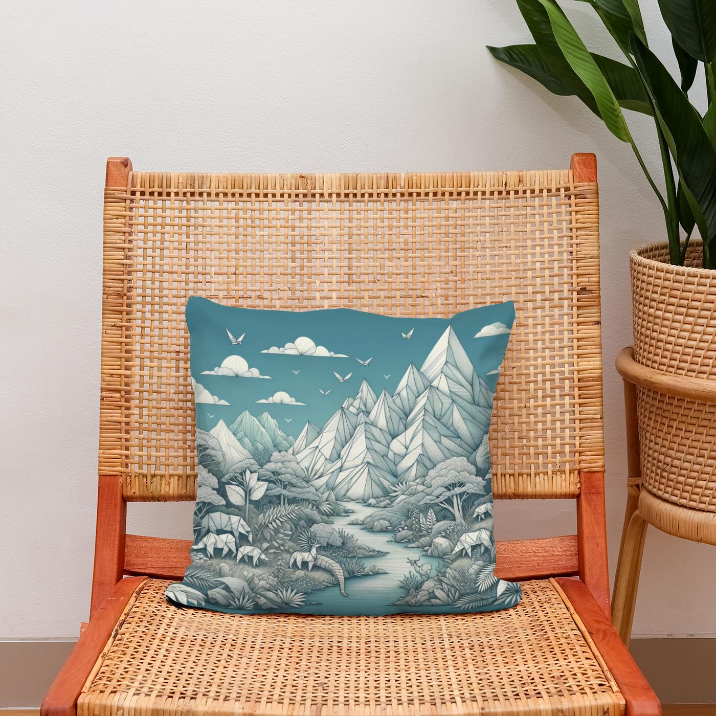 Paper Wilderness Panorama Cotton Cushion