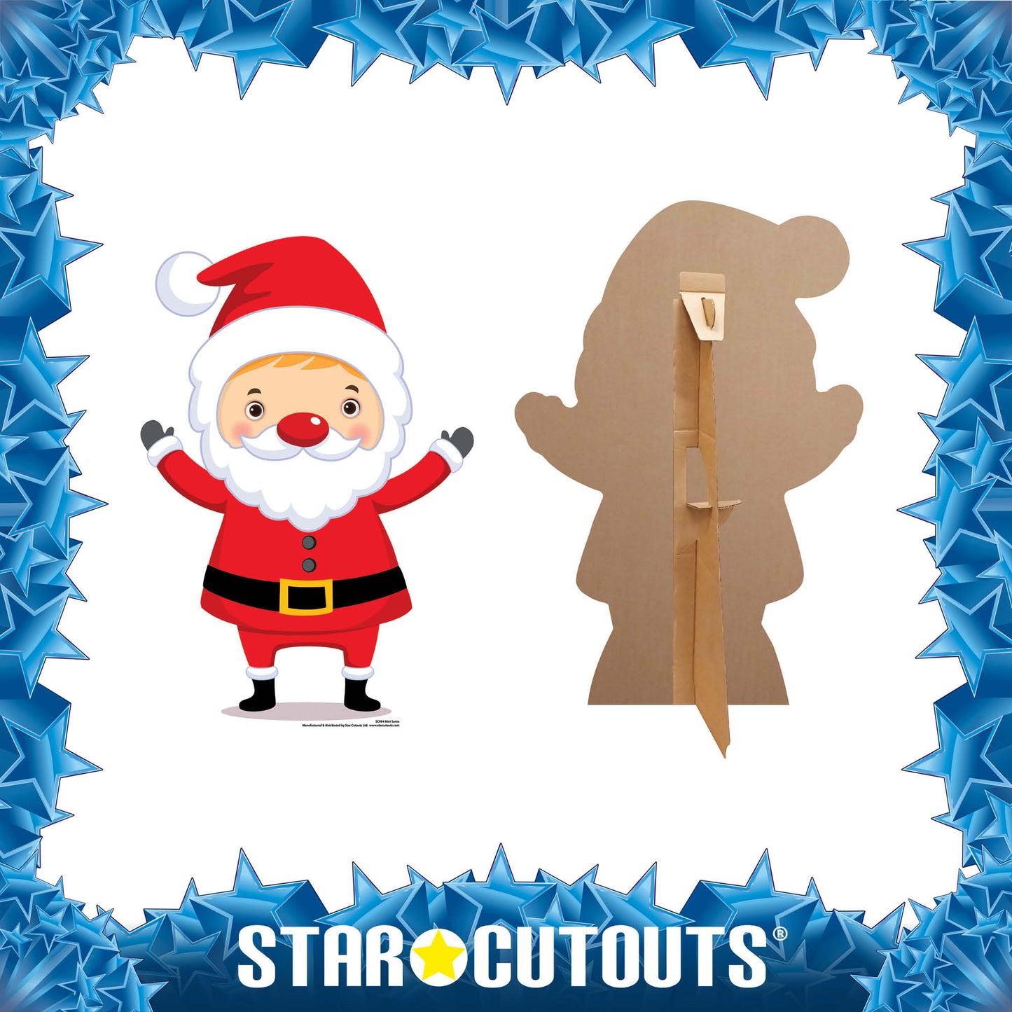 SC984 Mini Christmas  Santa Claus Father Christmas Cardboard Cut Out Height 87cm