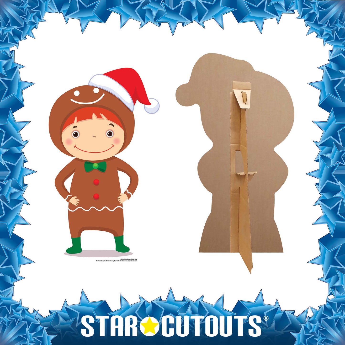 SC986 Mini Gingerbread Boy Cardboard Cut Out Height 83cm