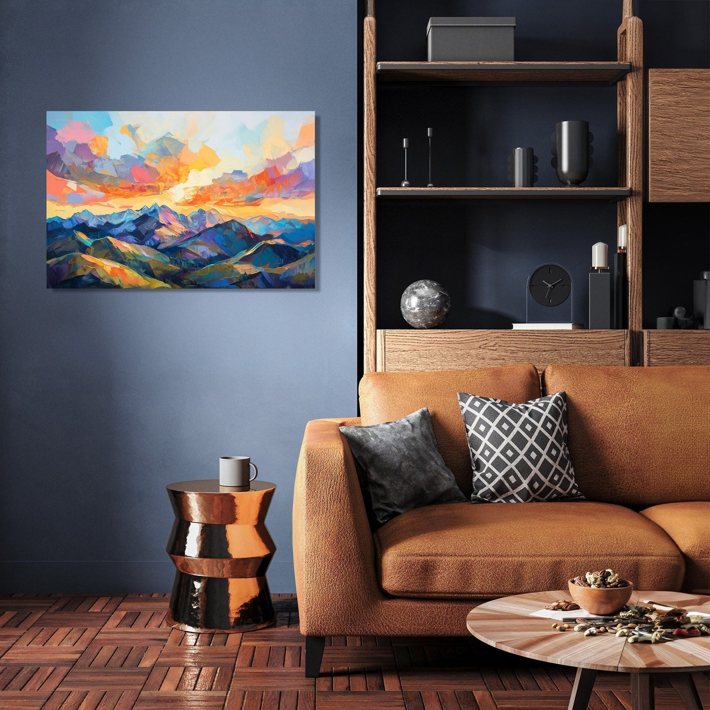 Chaotic Sunset Geometry Canvas