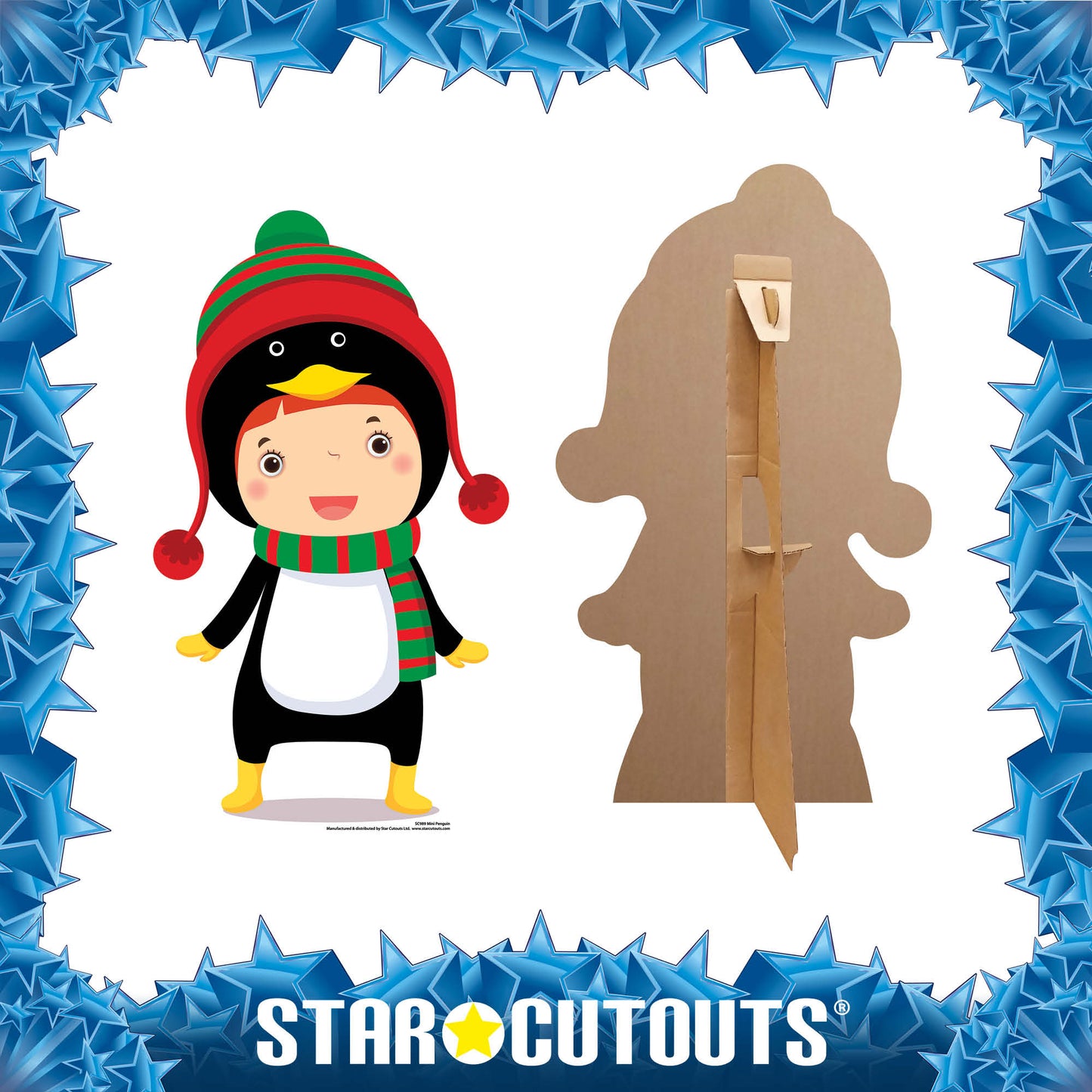 SC989 Mini Penguin Cardboard Cut Out Height 87cm