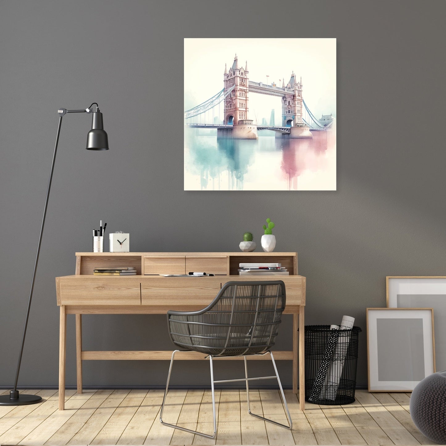 Pastel Modernism London Bridge Canvas