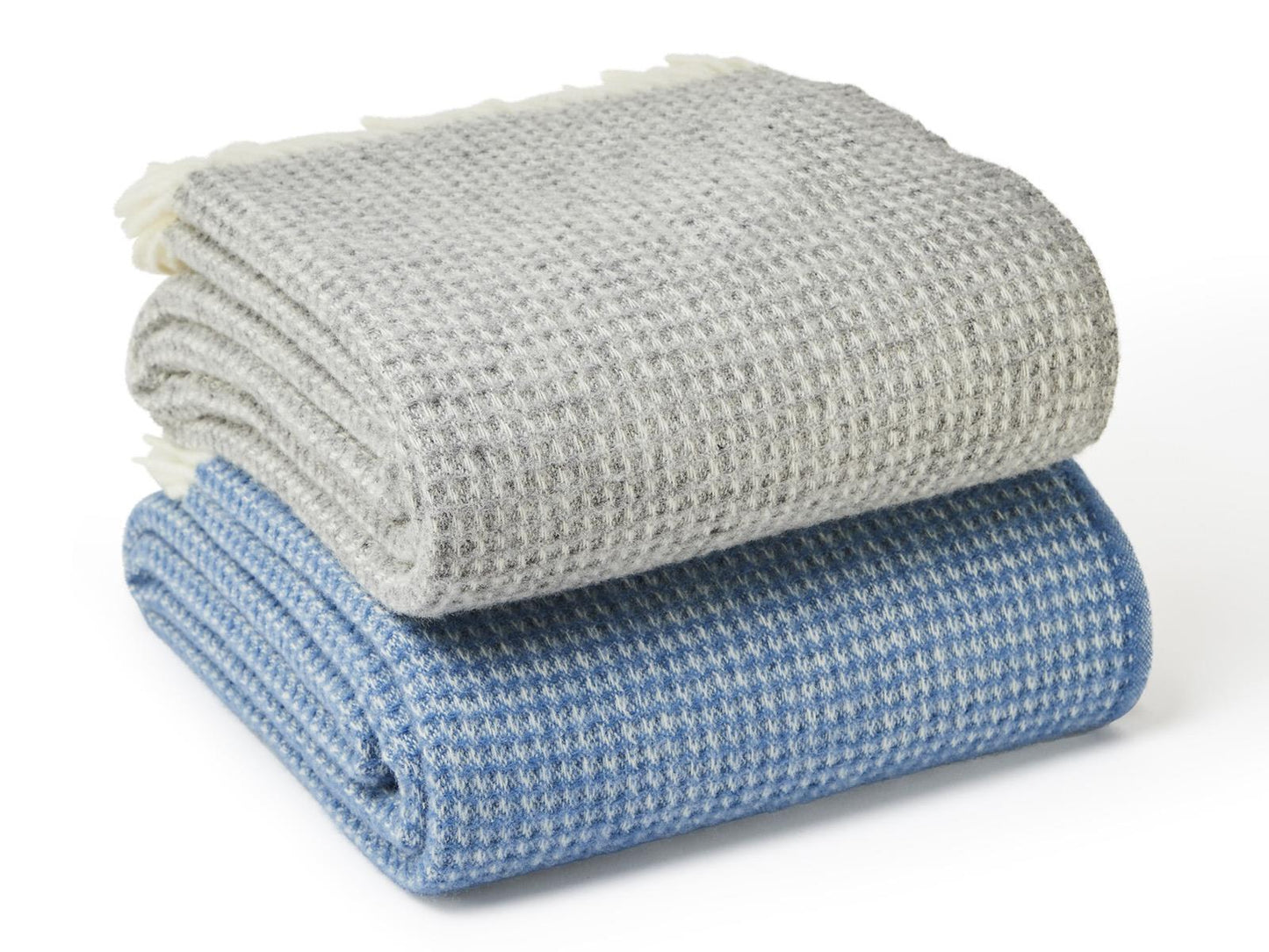 Waffle XL Pure New Wool Throw - Blue Jay