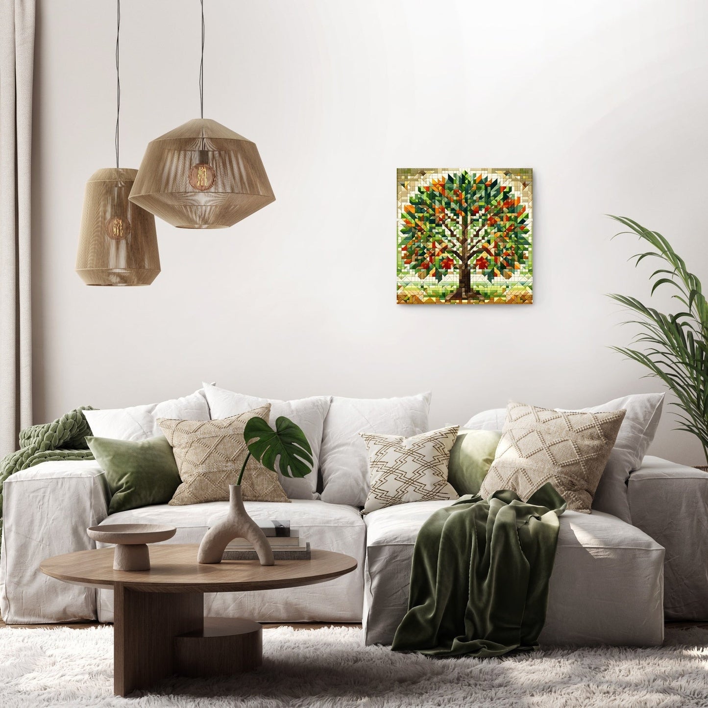 Modern Mosaic Arboreal Canvas