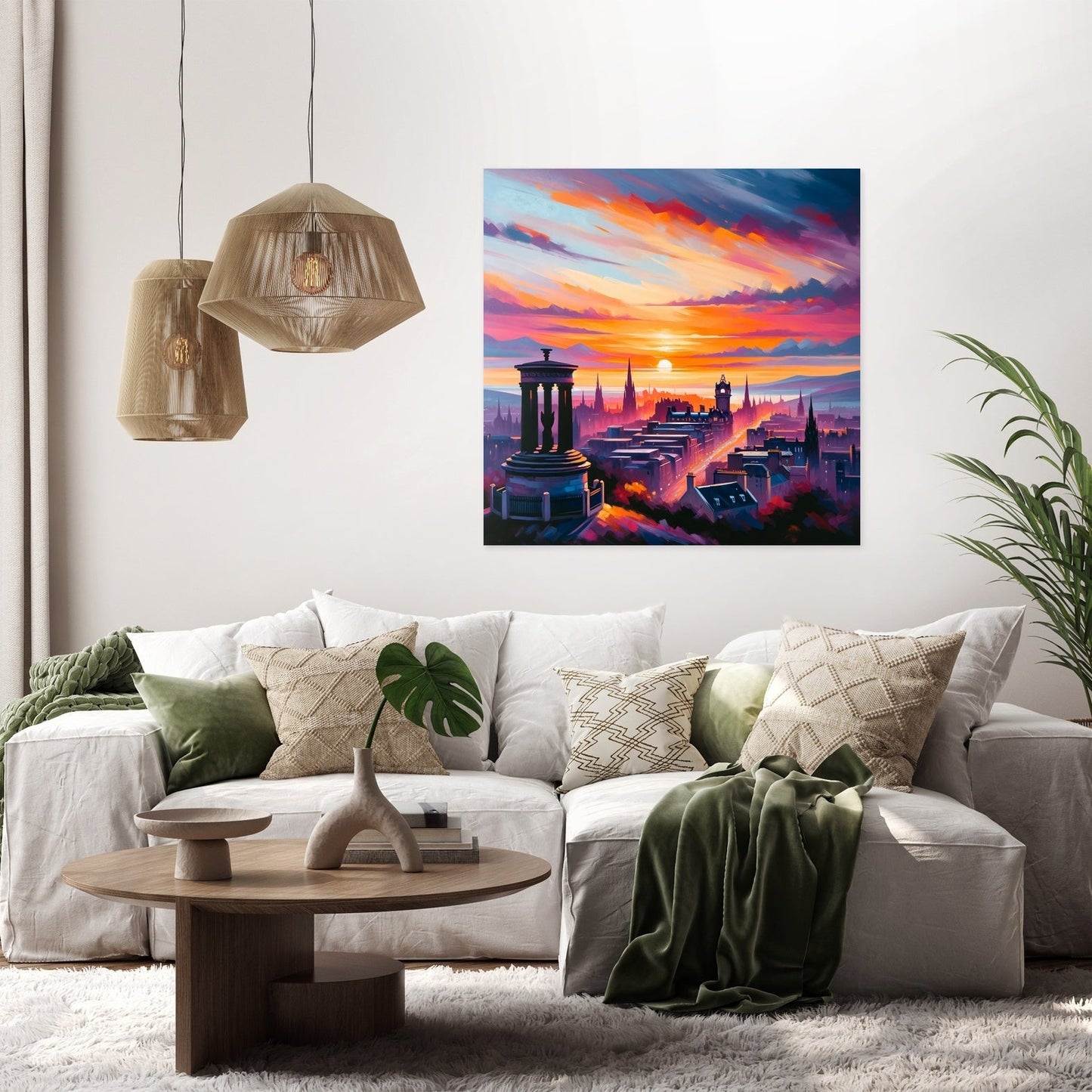Edinburgh Calton Hill Sunset Canvas