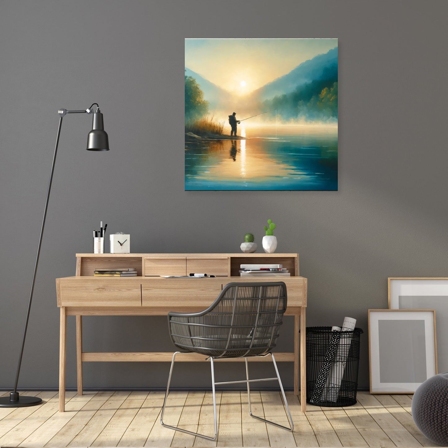 Tranquil Dawn Fishing Canvas