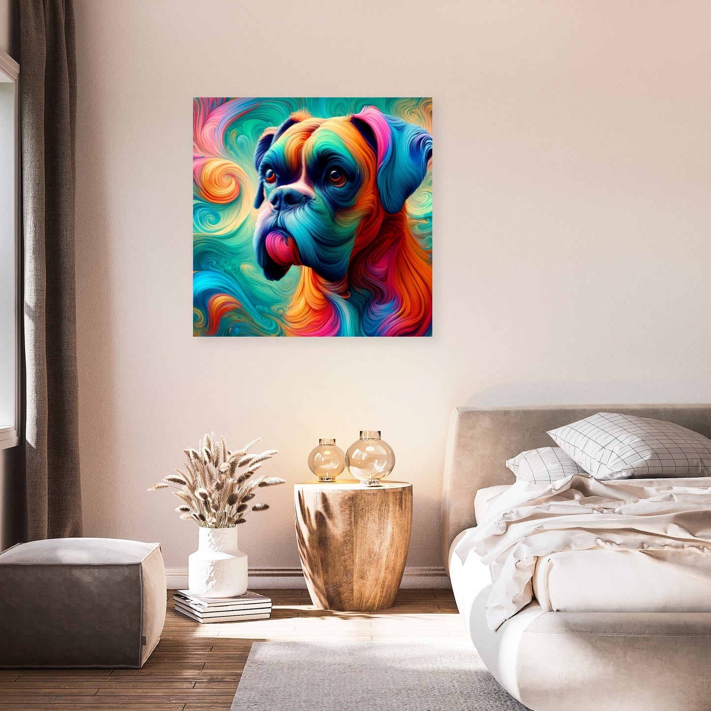 Whimsical Boxer Dreamlike Vision Canvas