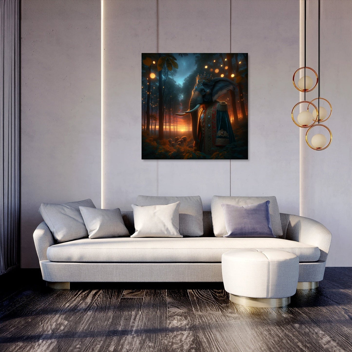 Regal Elephant Twilight Canvas