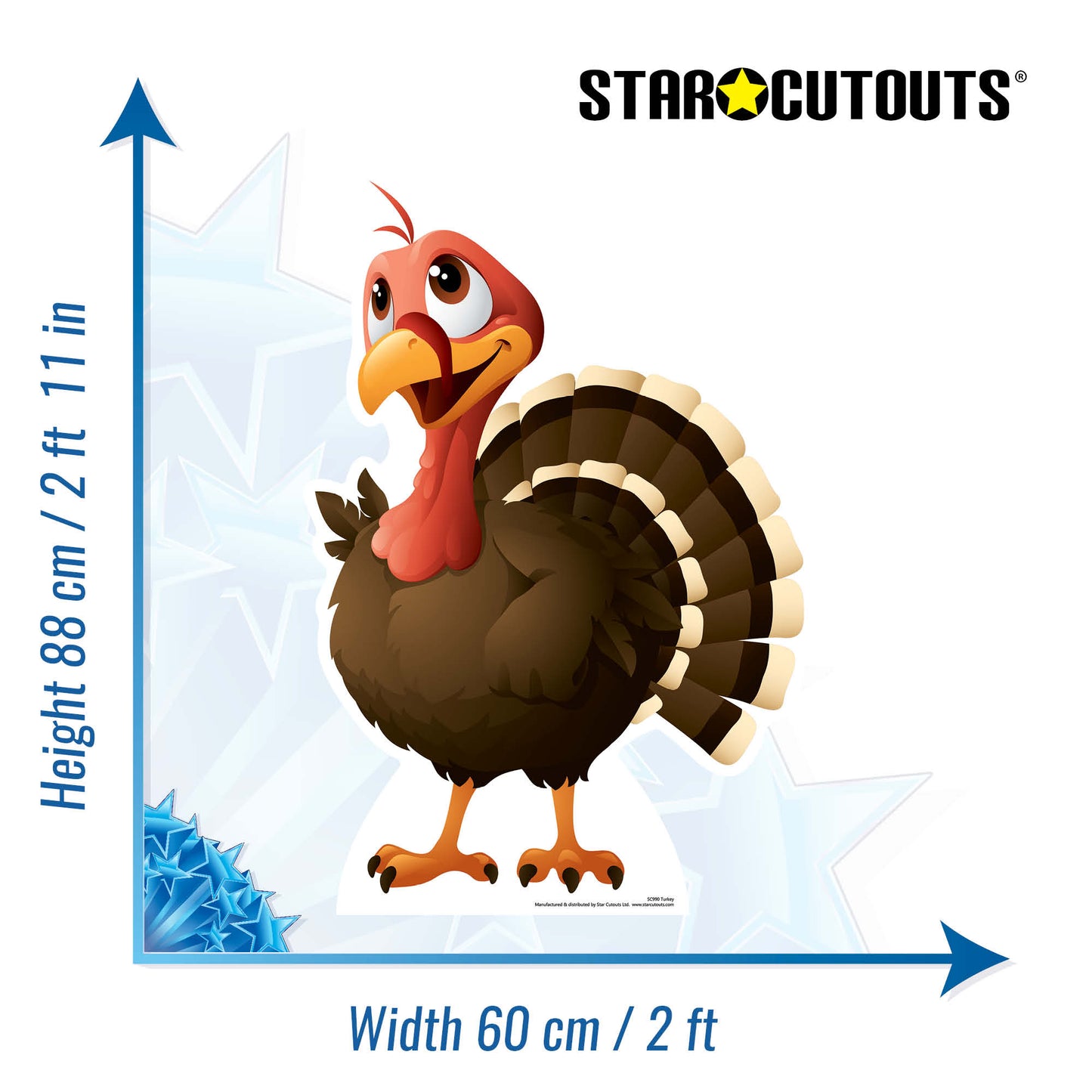SC990 Turkey Cardboard Cut Out Height 88cm