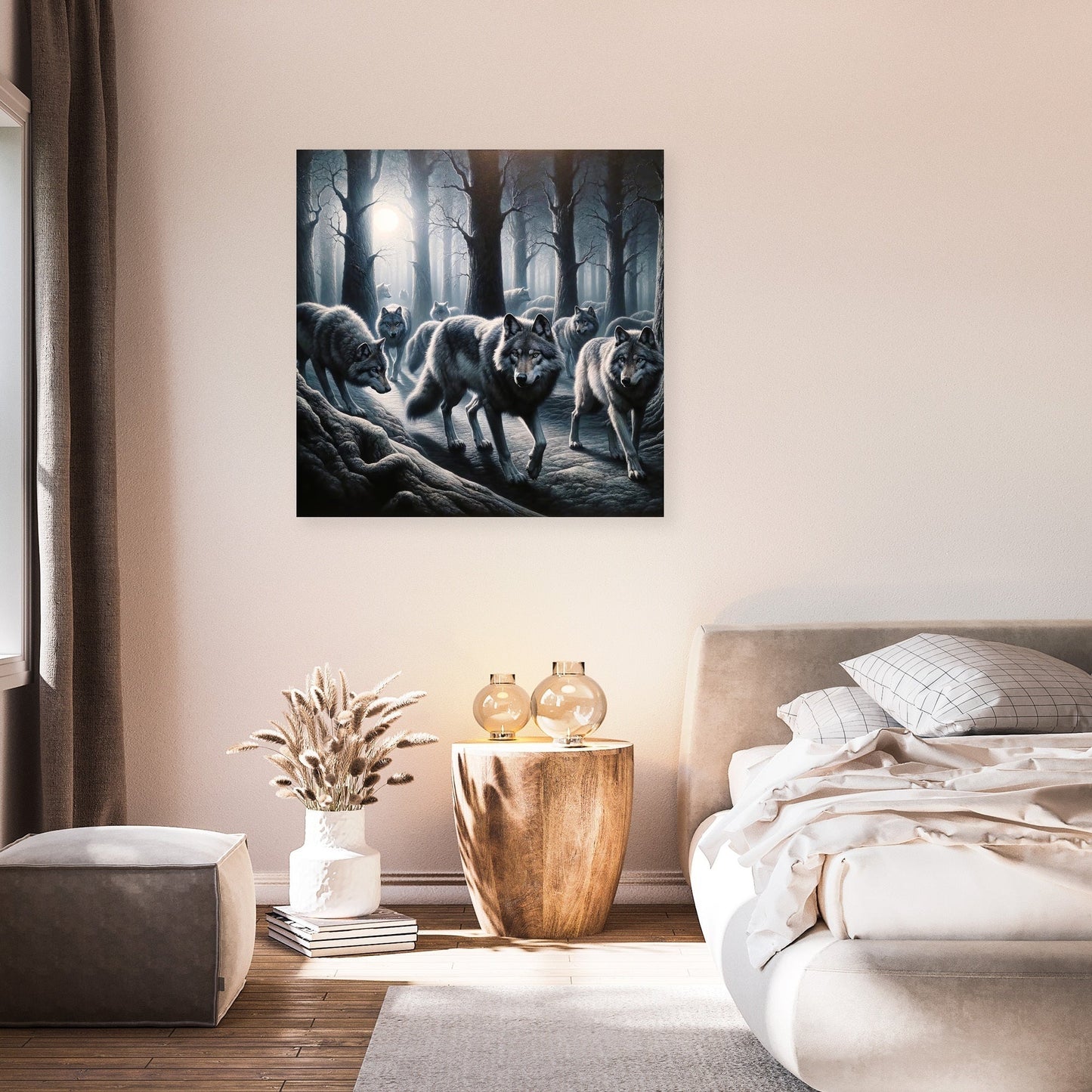 Moonlit Wolves Canvas