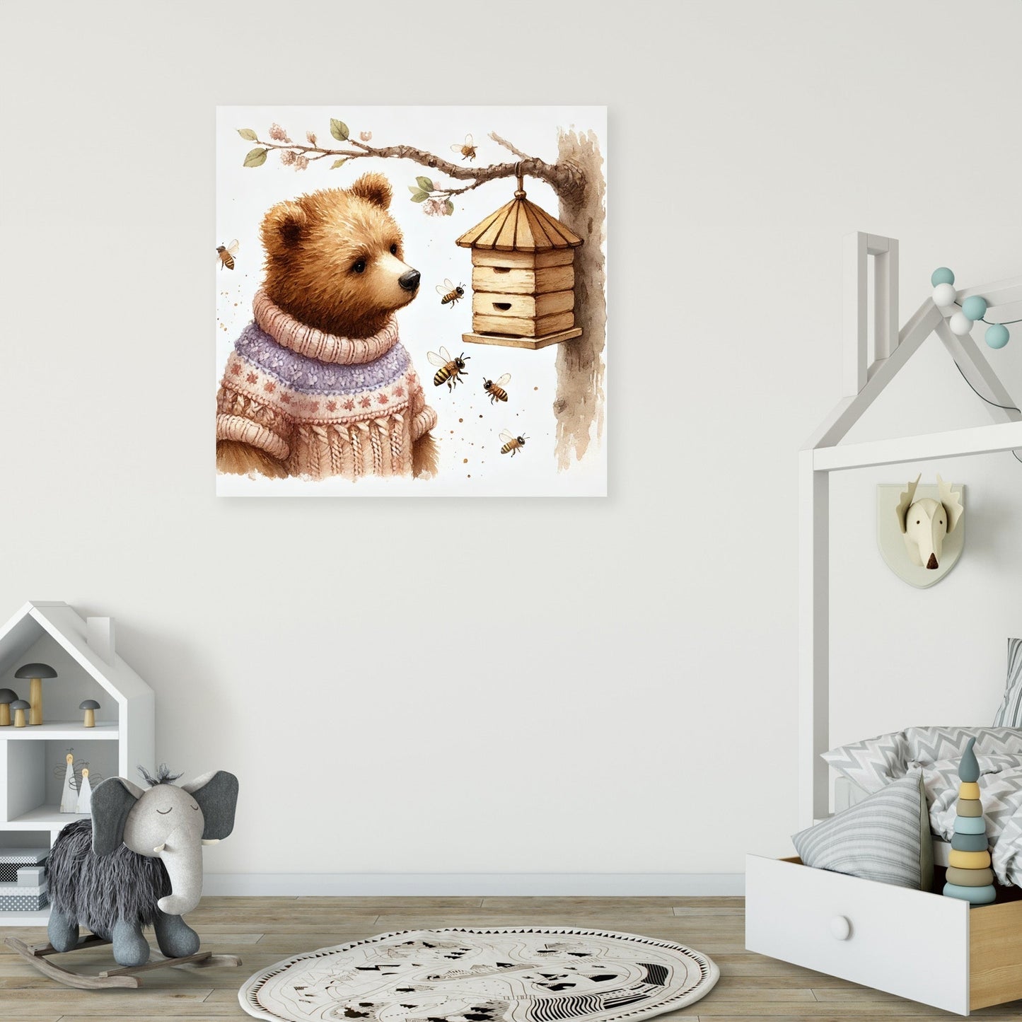 Curious Bear Sweater Canvas