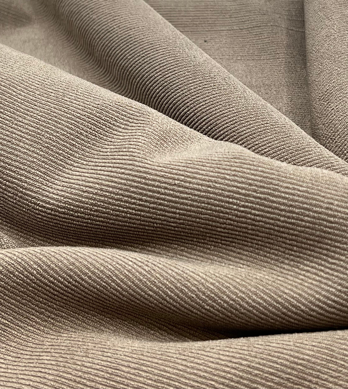 Mushroom Brown Fine Rib Stretch Fabric