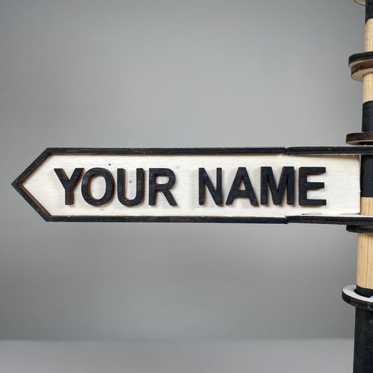 Traditional Direction Sign - Handmade Ornament by Curious Rabbit ®