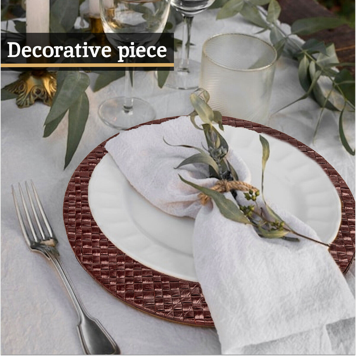 Pandanus Brown Charger Plate