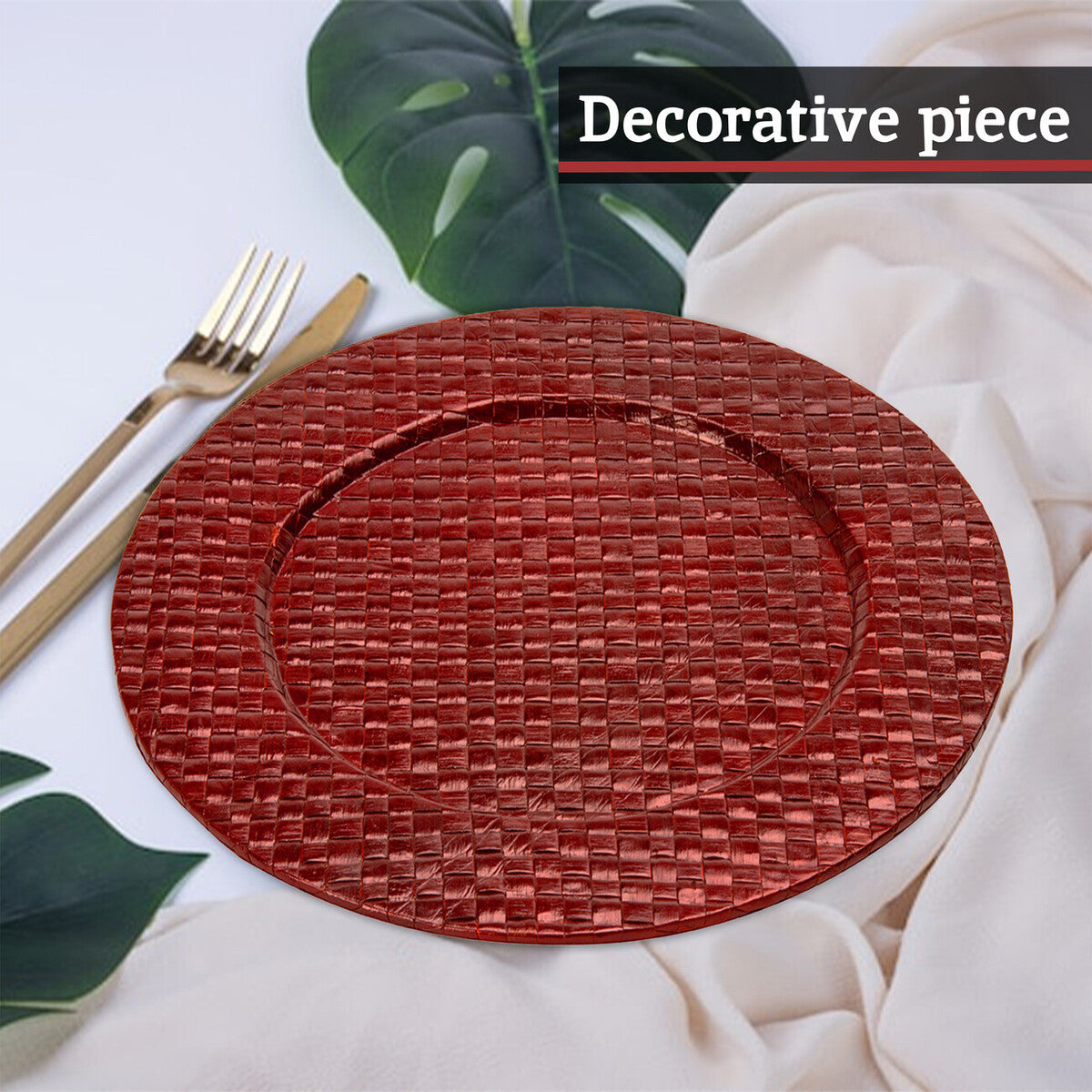Pandanus Red Charger Plate