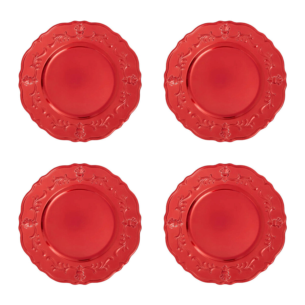 Red Baroque Charger Plate | Dia
