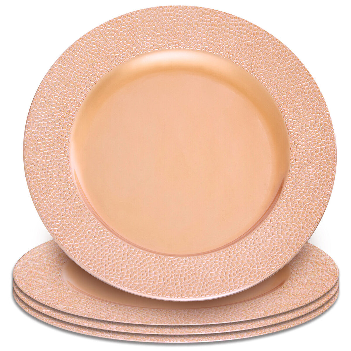 Rose Gold Pebble Effect Charger Plate | Dia