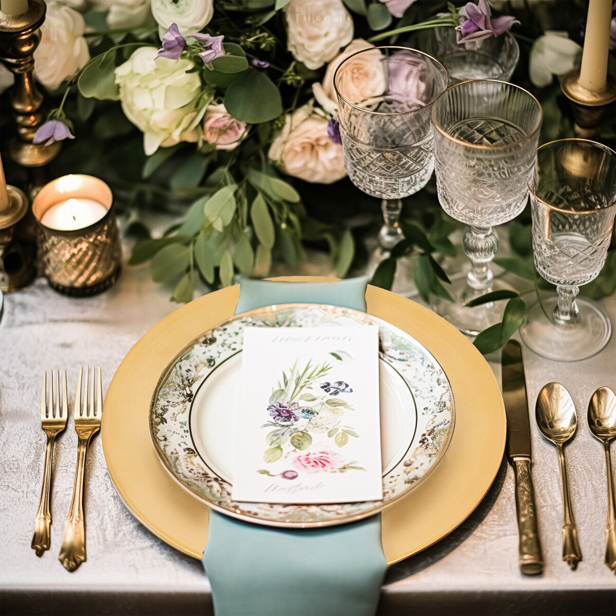 Dia Gold Finish Flat Style Charger Plate