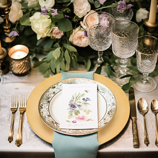 Dia Gold Finish Flat Style Charger Plate