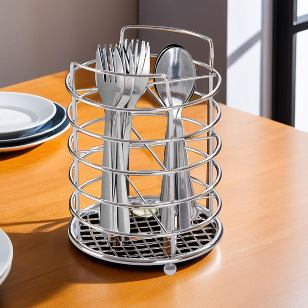 Chrome 4 Section Cutlery Caddy | Soren