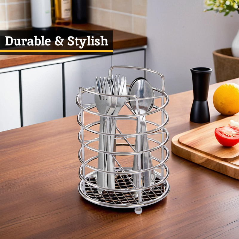 Chrome 4 Section Cutlery Caddy | Soren