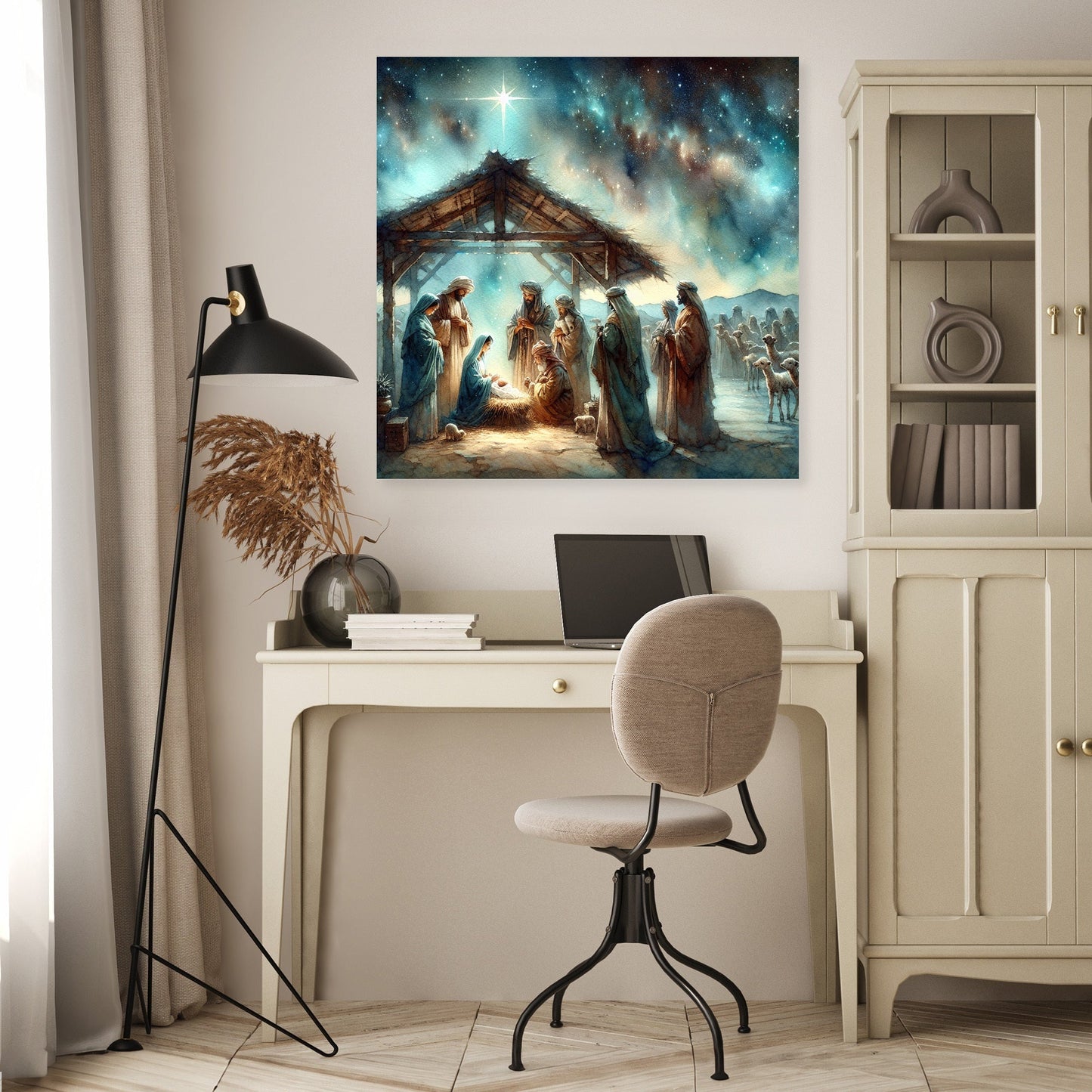 Night of Nostalgic Nativity Canvas