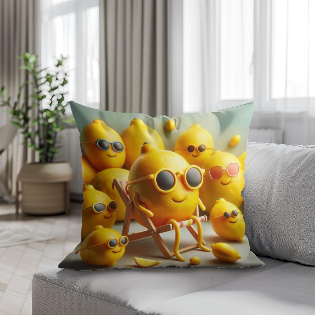 Lemonade Whimsy Cotton Cushion