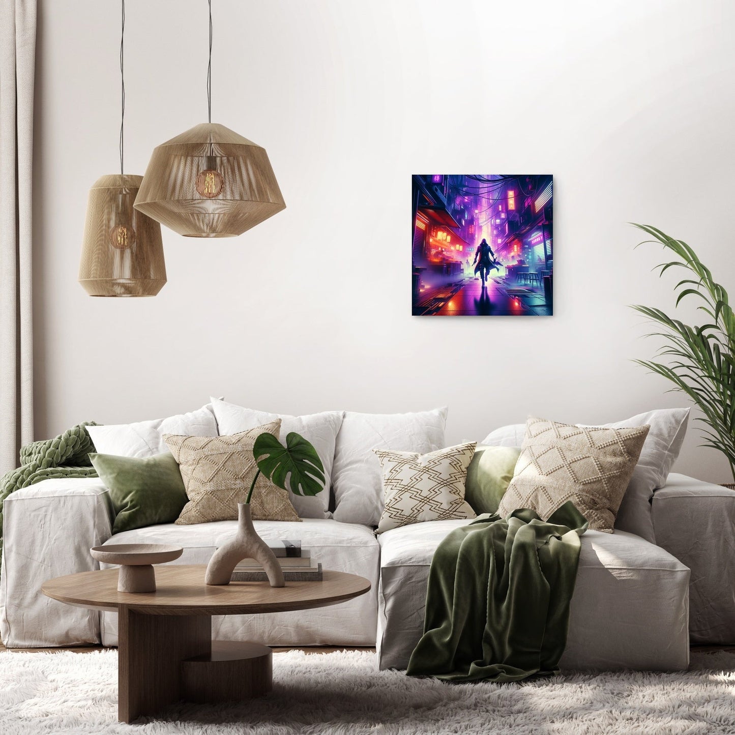 Neon Shadow Canvas
