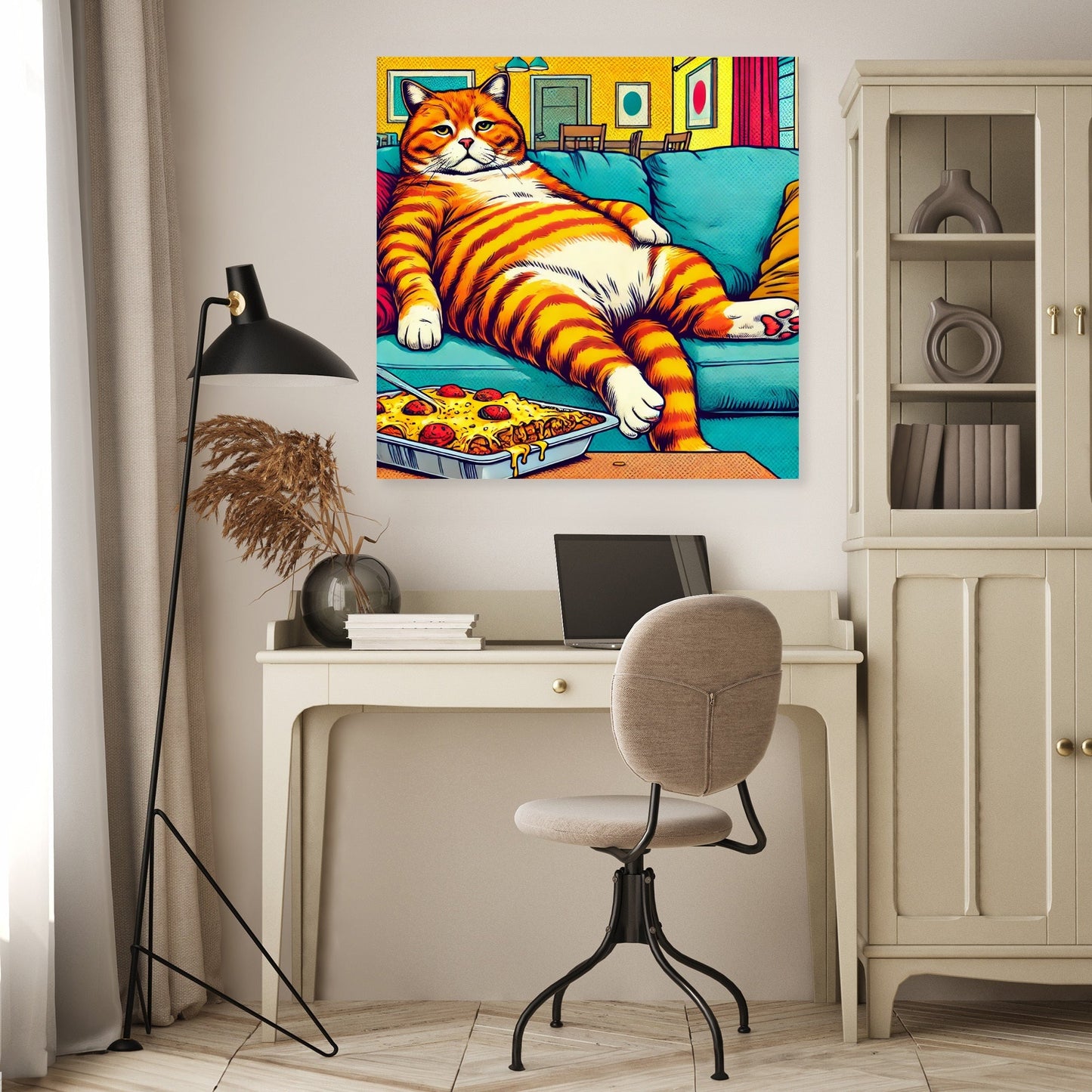Vibrant Feline Pop Canvas