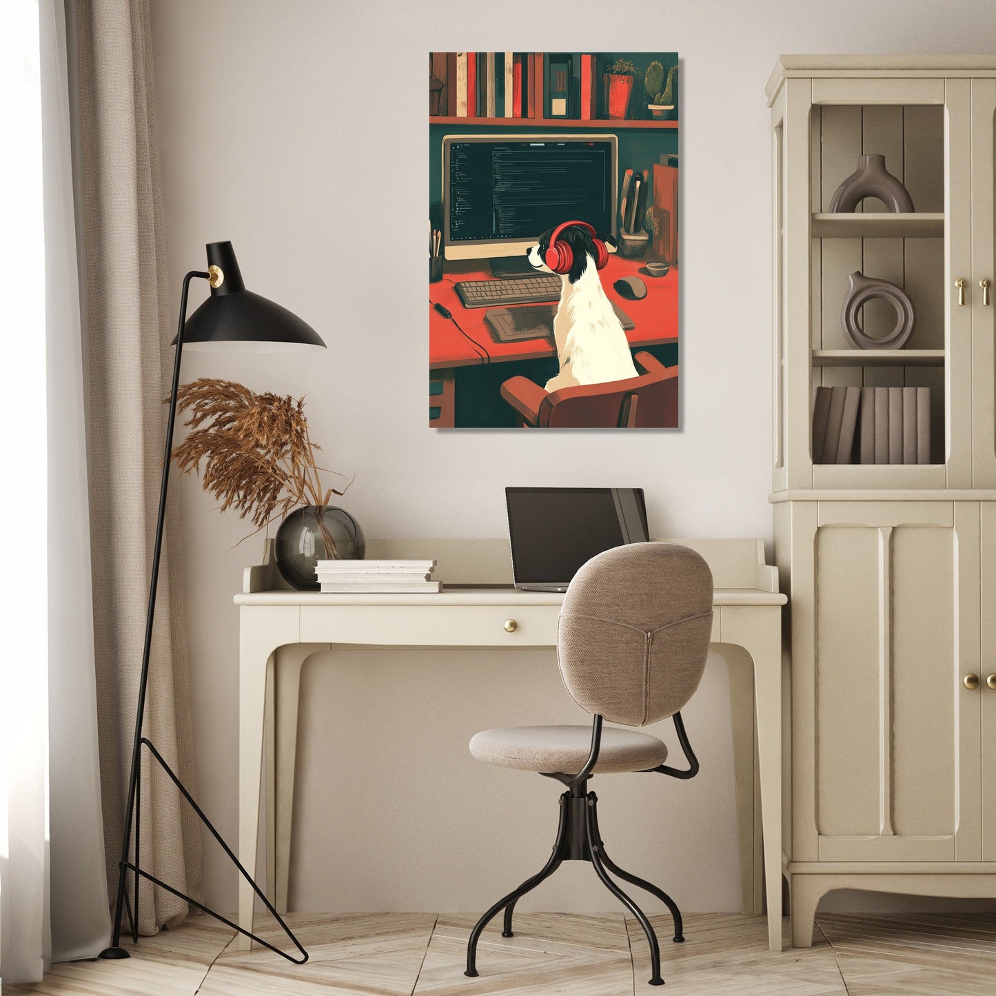 Tech-Savvy Pup Canvas