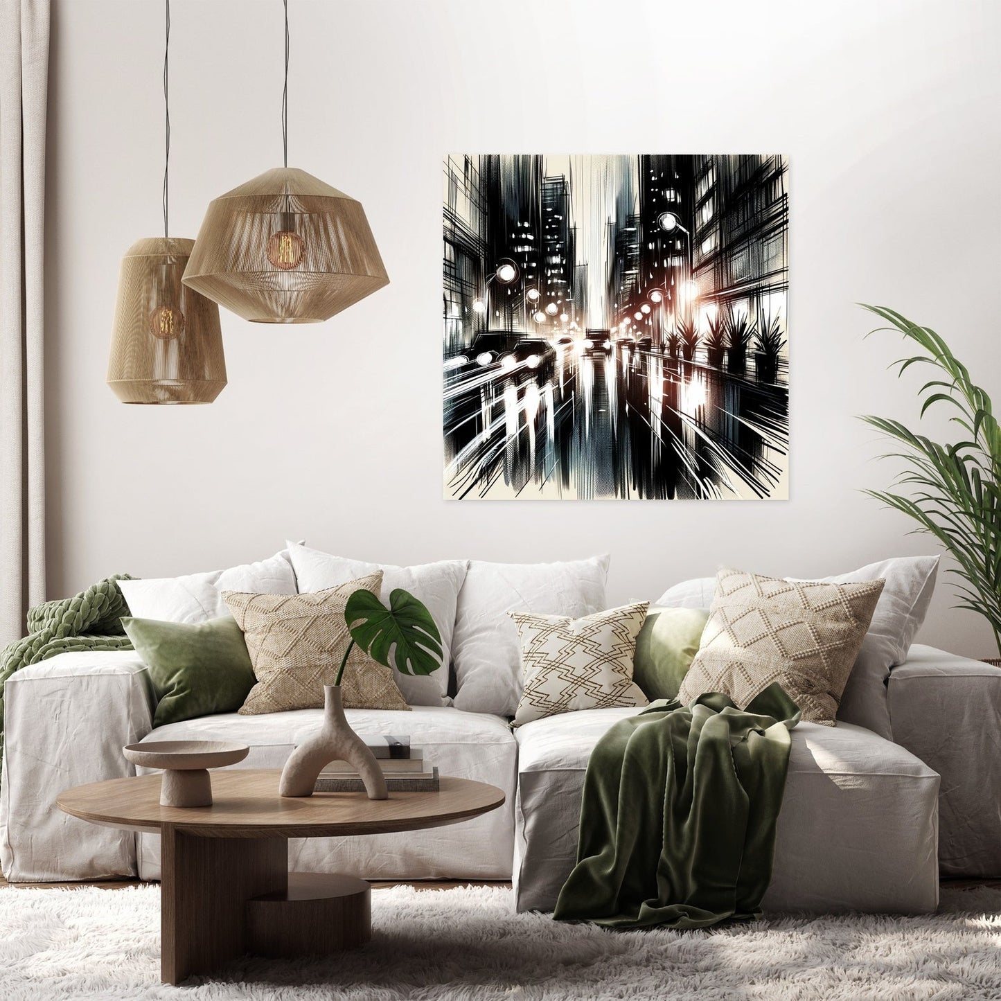 Rainy Night Reflections Canvas