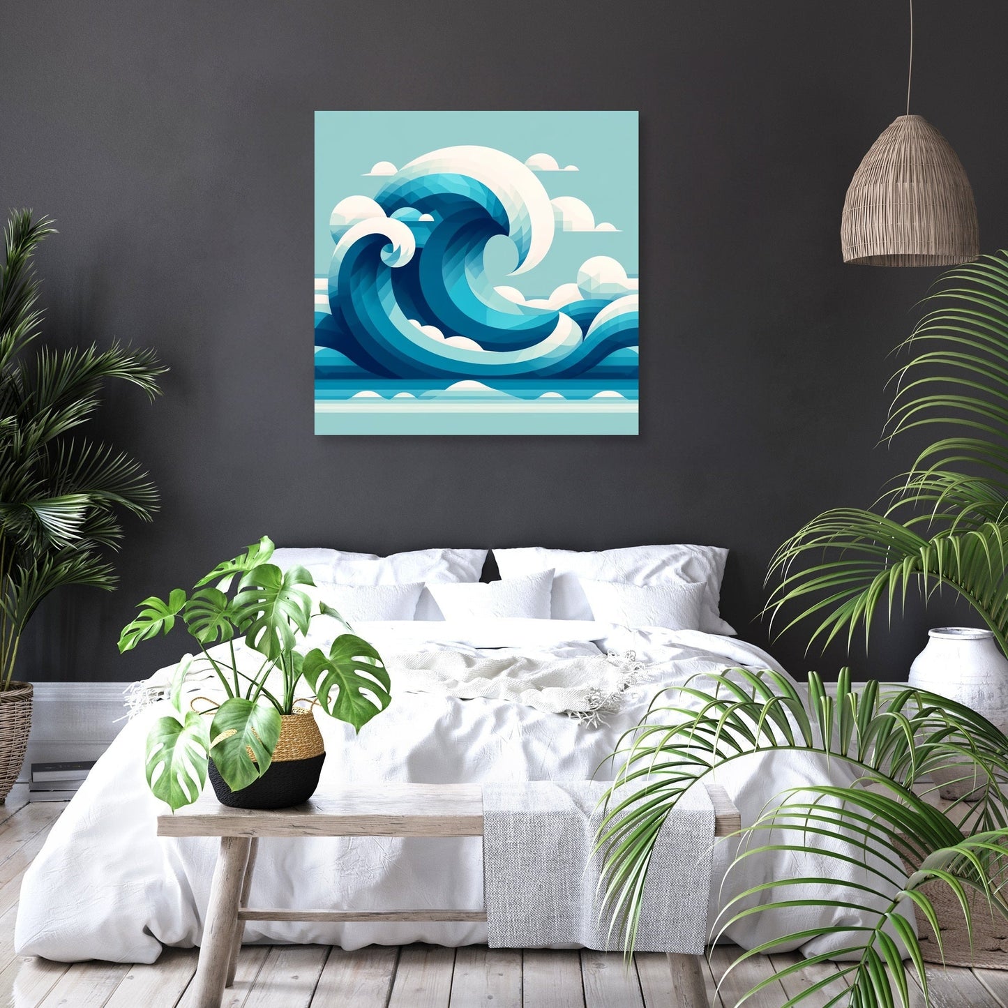 Ocean Wave Geometry Canvas