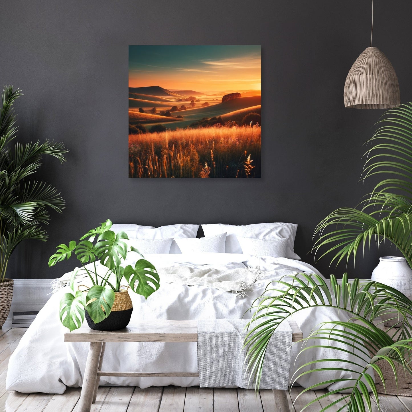 Golden Sunset Hills Canvas