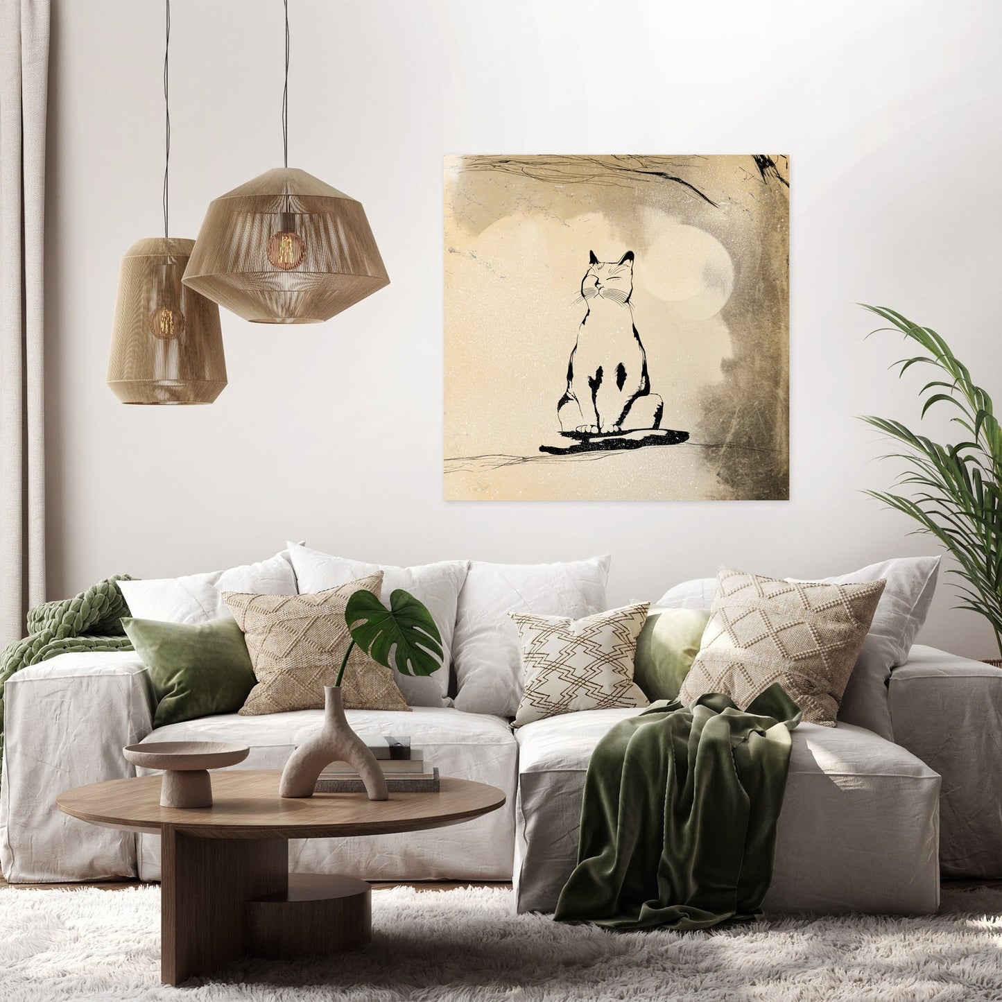 Meditating Cat Canvas
