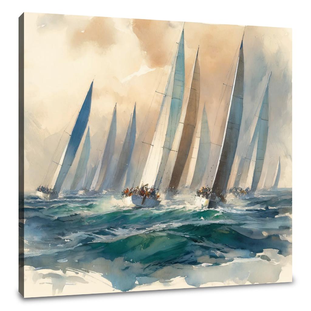 Sailboat Race at Dawn Canvas