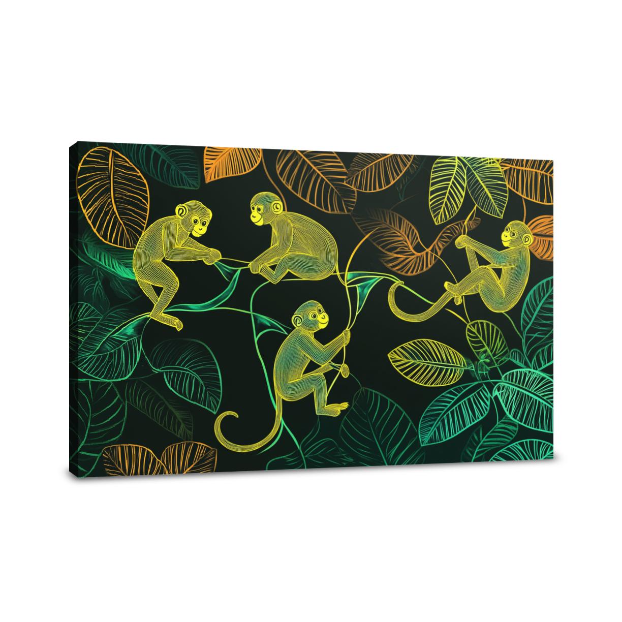 Swinging Monkeys Jungle Canvas