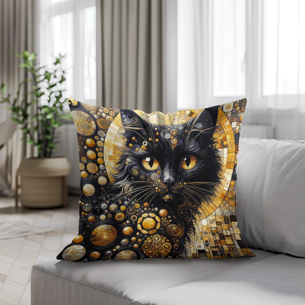 The Golden Cat Eyes Cotton Cushion