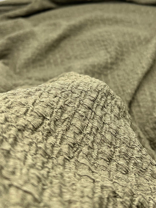 Khaki Nacho Soft Textured Stretch Fabric