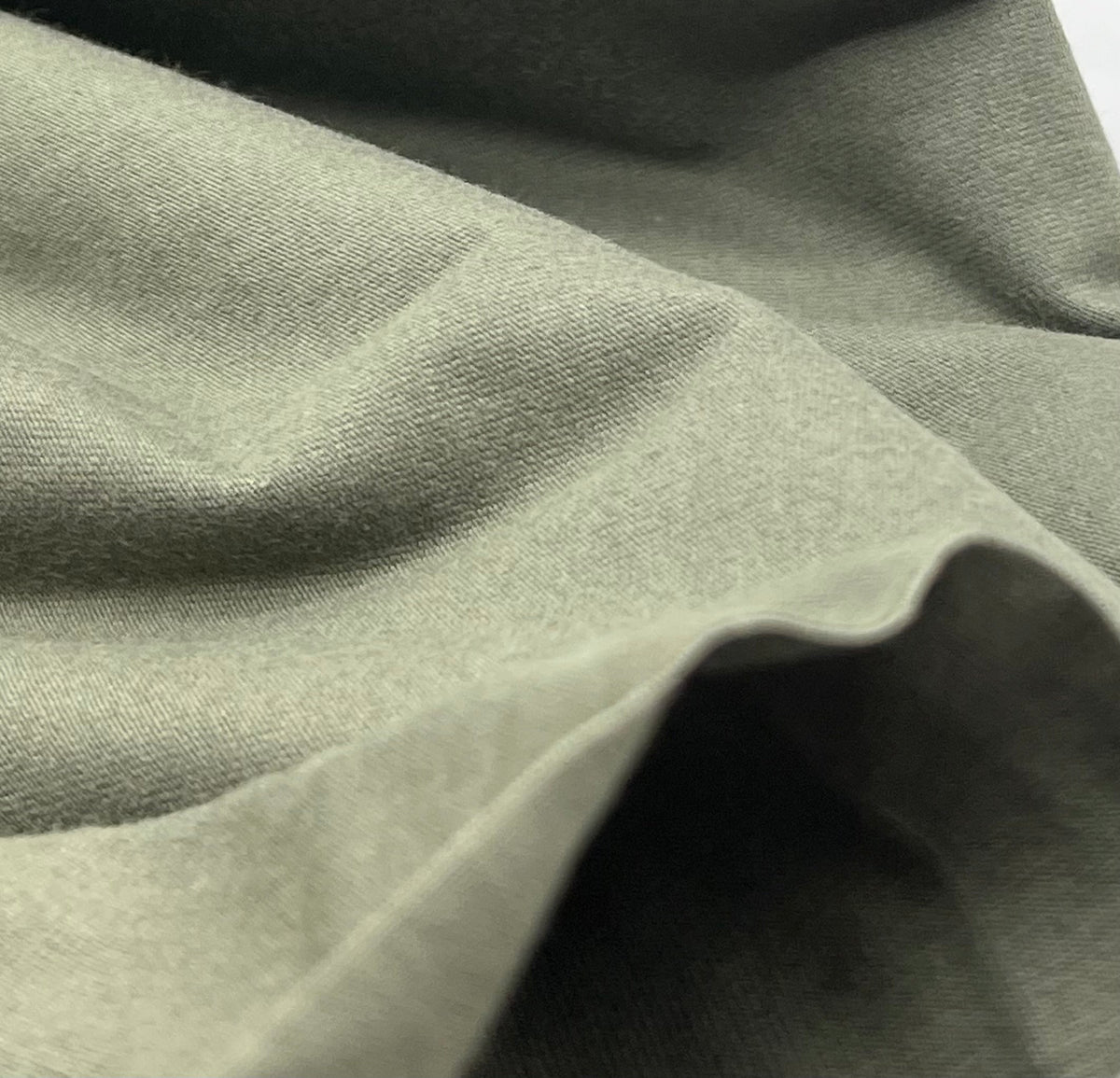 **SALE** Khaki Green Cotton Stretch Jersey 200 GSM 95/5 Lycra 4 Way Stretch
