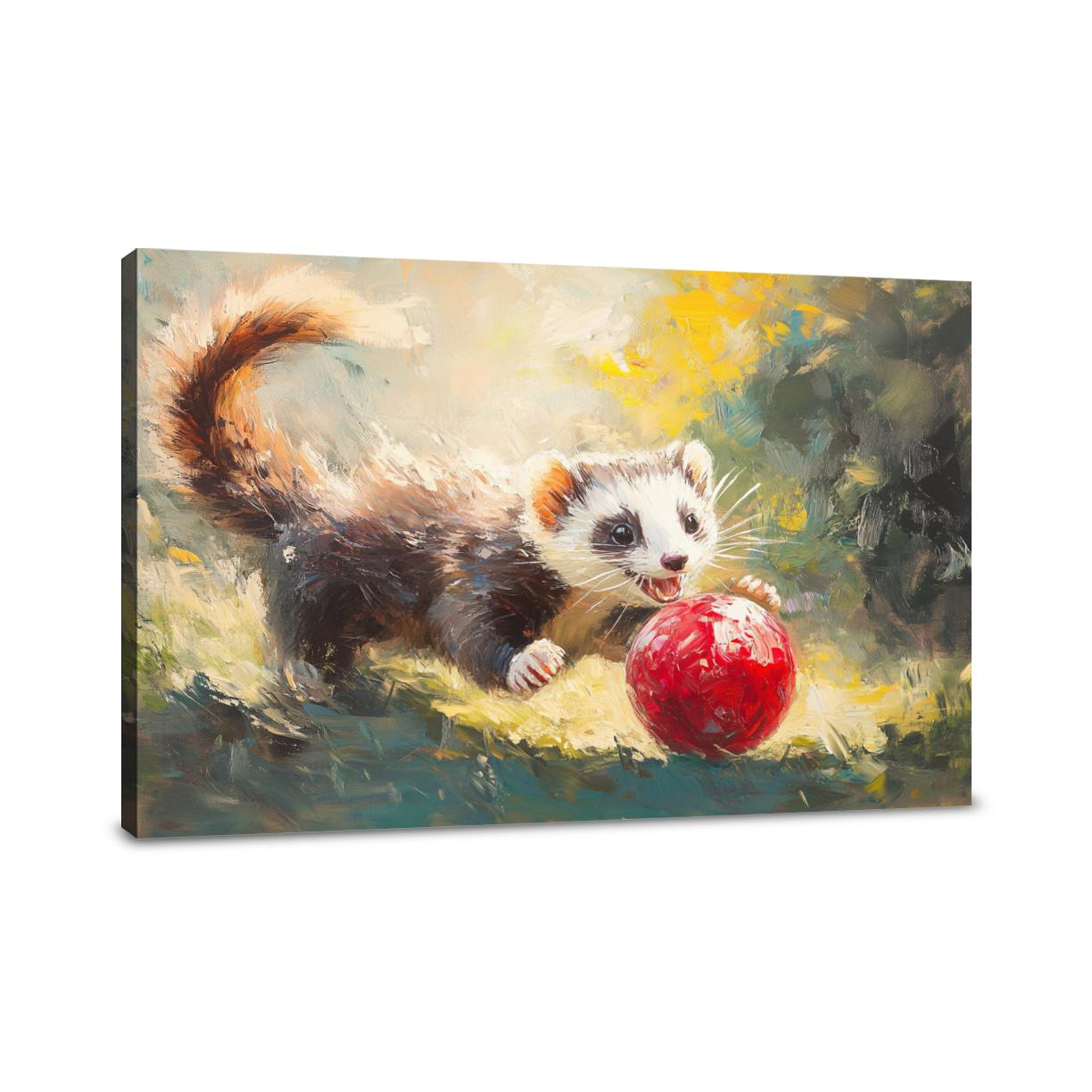 Ferret Frolic Canvas