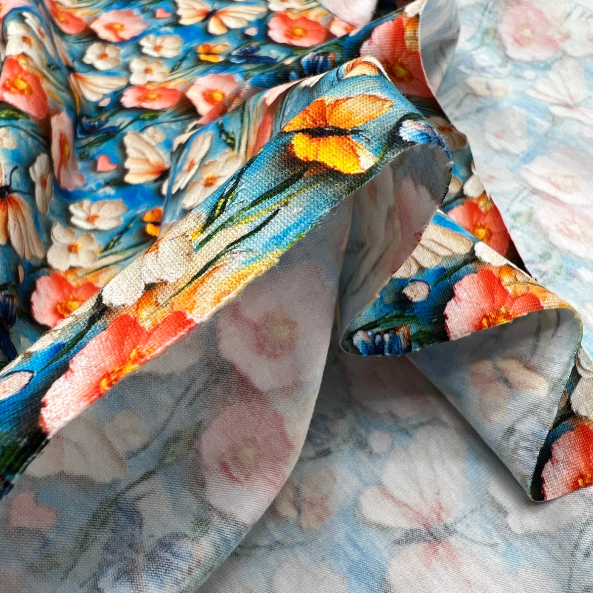 Butterfly Print Cotton Stretch Jersey 200 GSM 95/5 Lycra 4 Way Stretch