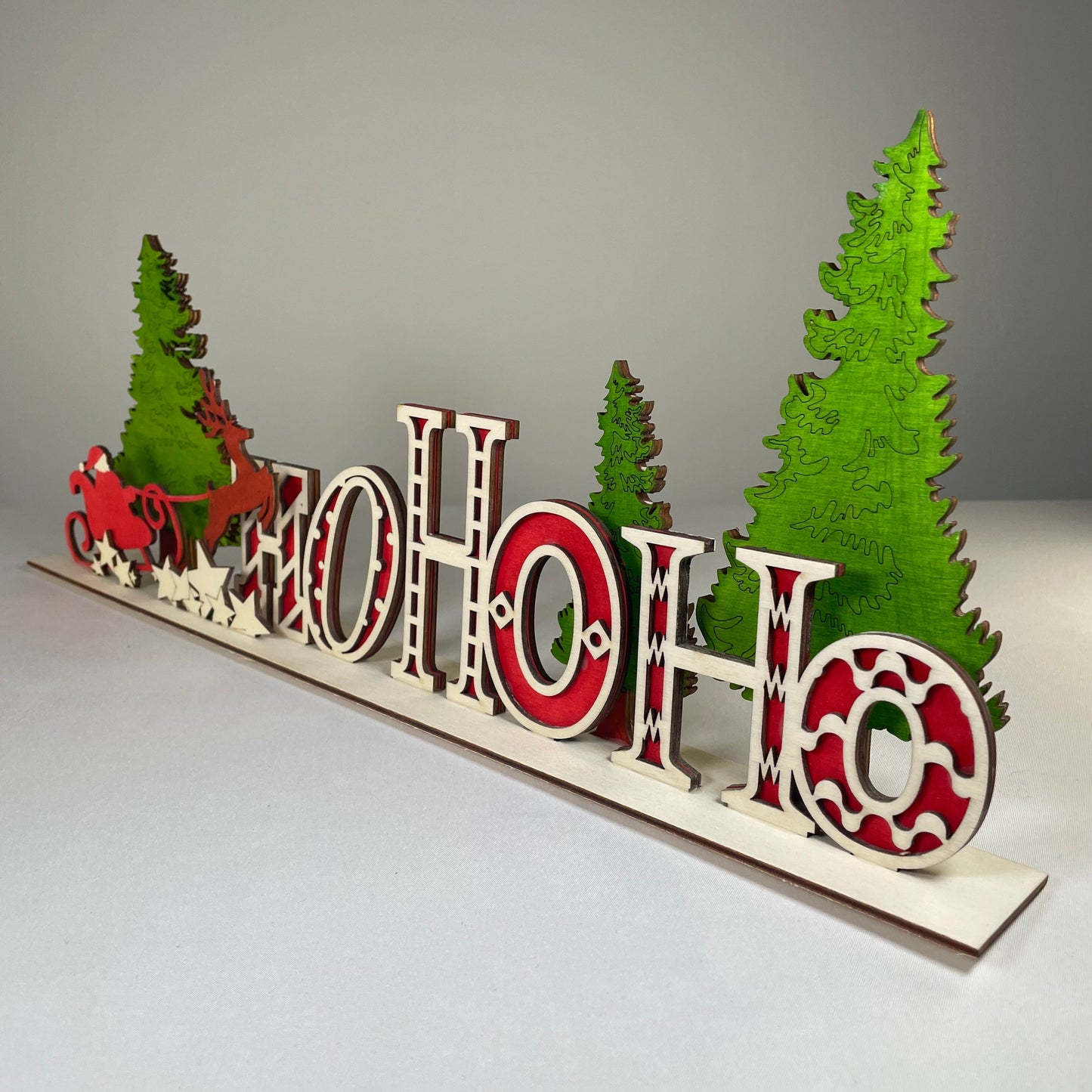 Ho Ho Ho Sign - Handmade Ornament by Curious Rabbit ®