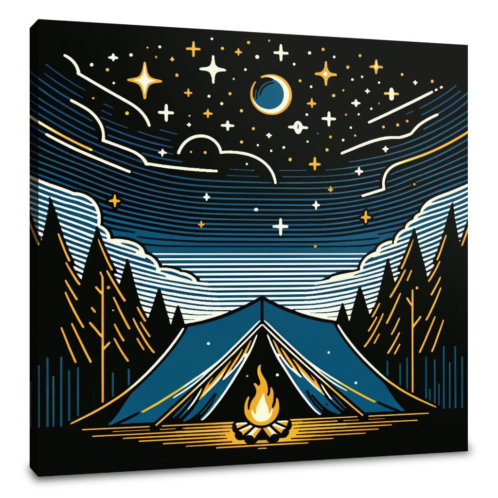 Starry Night Camping Canvas